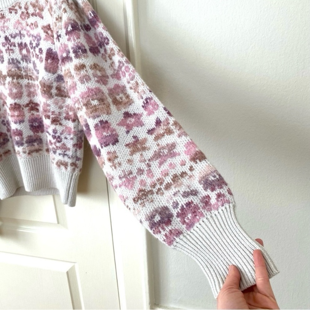 $395 LoveShackFancy Kirsten Wool/Alpaca Printed Pullover Ribbed Sweater size M - Picture 8 of 14